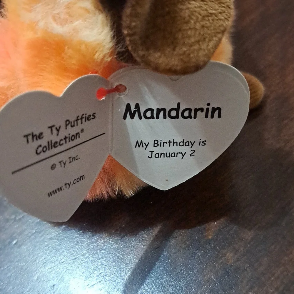 Ty Plush Dog with Peach and Brown Fur. - Picture 2 of 4